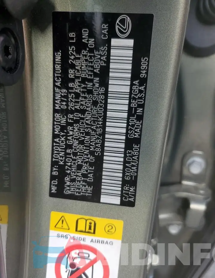 58ABZ1B14KU032816 Photo# 12