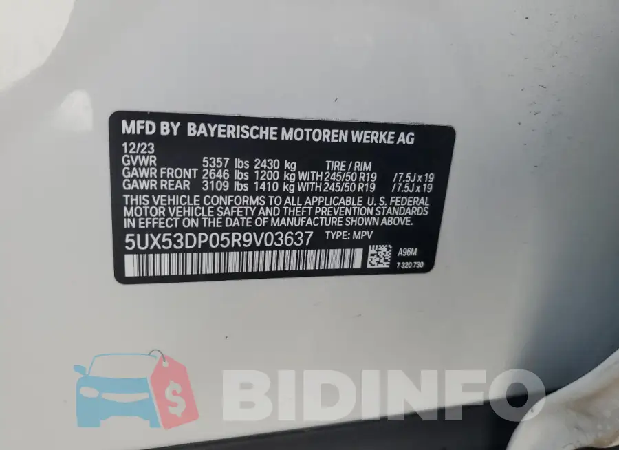 5UX53DP05R9V03637 Photo# 13