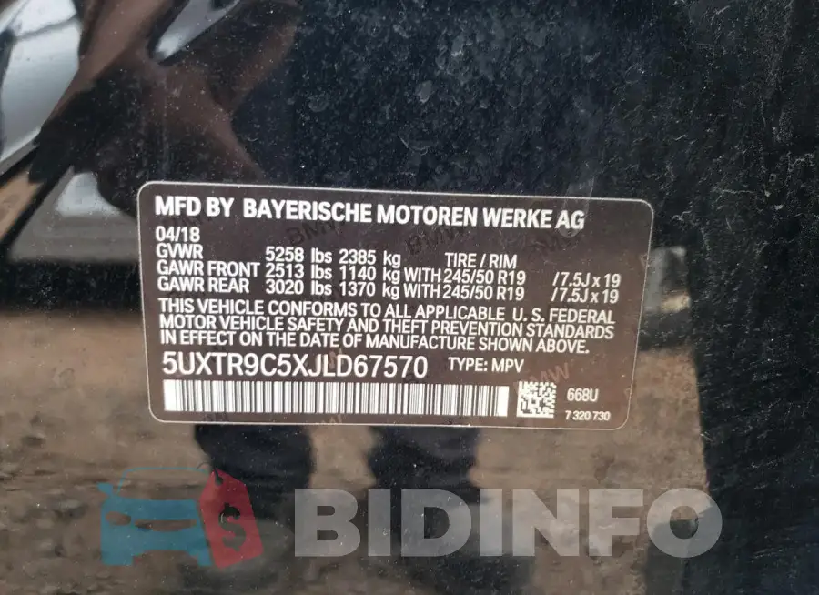 5UXTR9C5XJLD67570 Photo# 13
