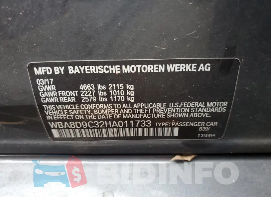 WBA8D9C32HA011733 Photo# 13
