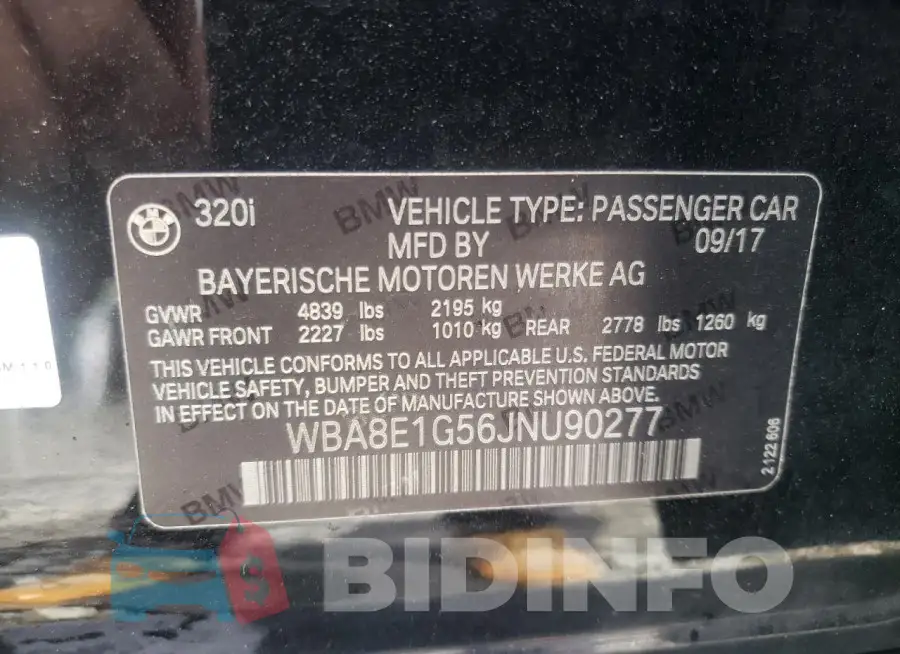 WBA8E1G56JNU90277 Photo# 13