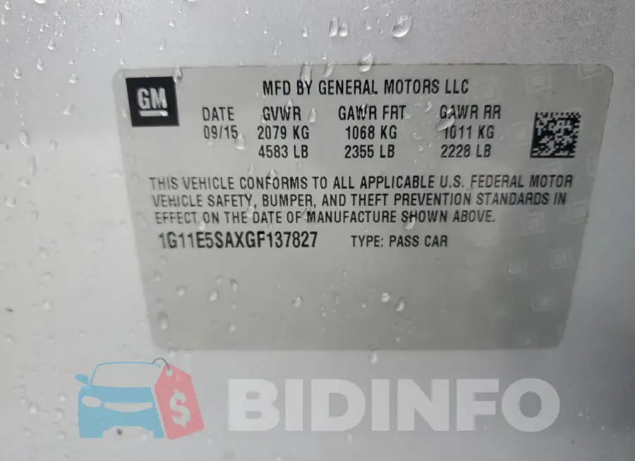 1G11E5SAXGF137827 Photo# 12