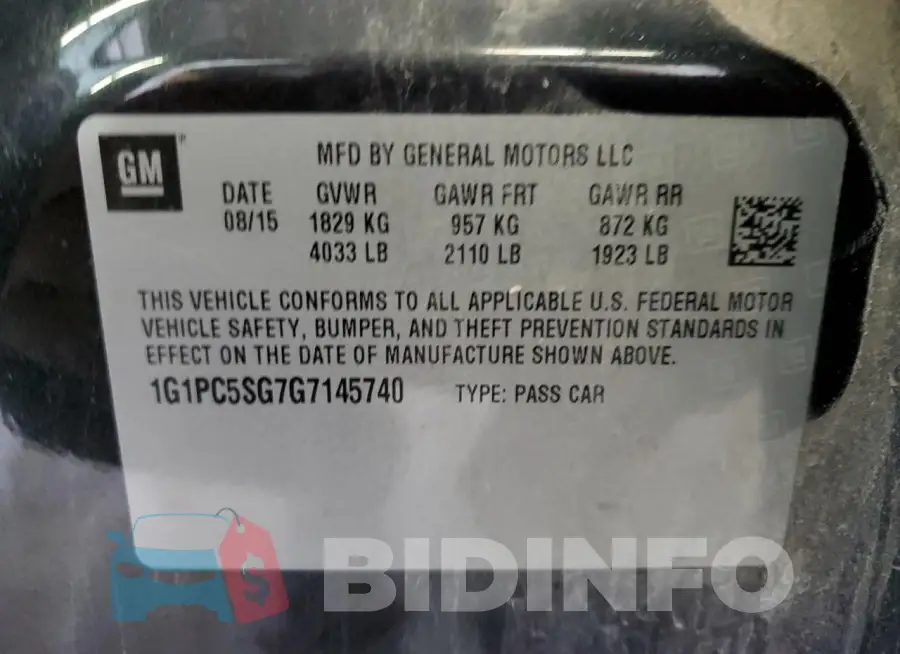 1G1PC5SG7G7145740 Photo# 12