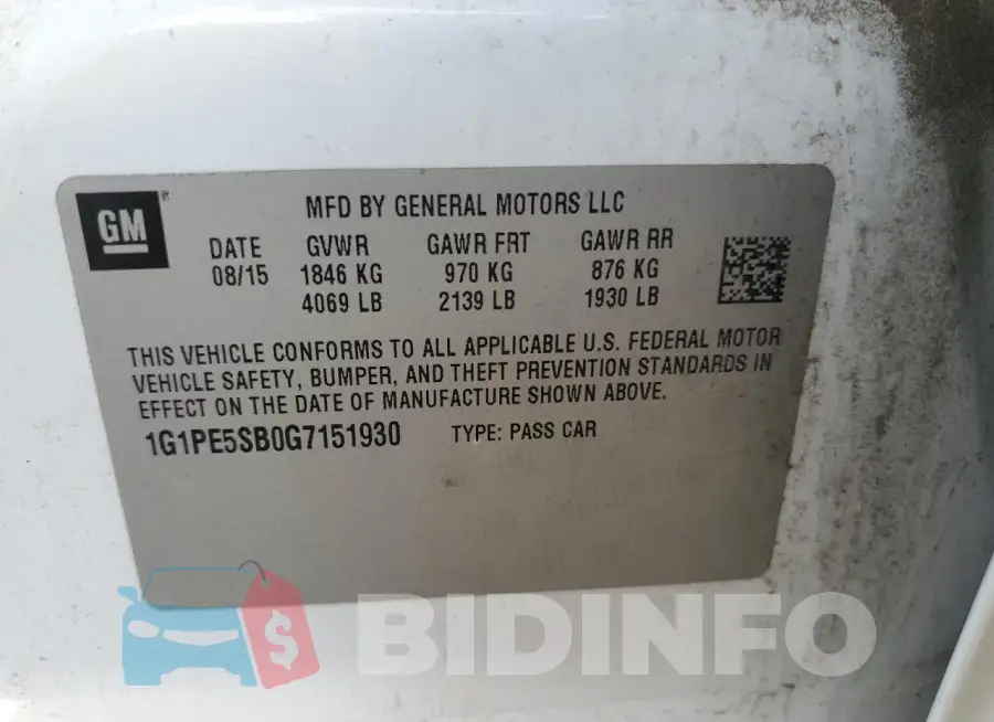 1G1PE5SB0G7151930 Photo# 12