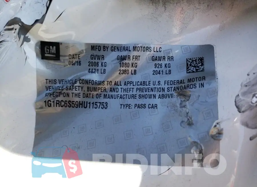 1G1RC6S59HU115753 Photo# 12