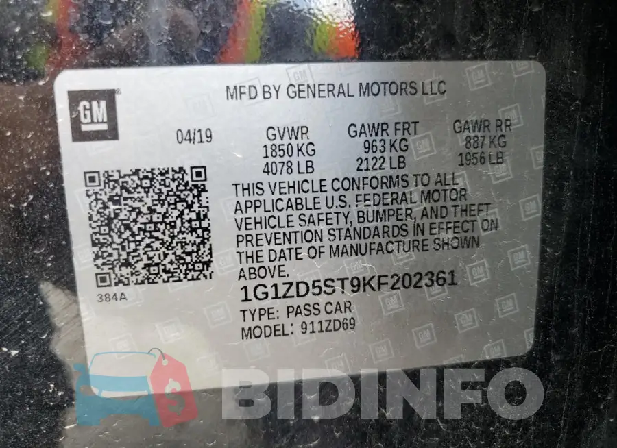 1G1ZD5ST9KF202361 Photo# 12