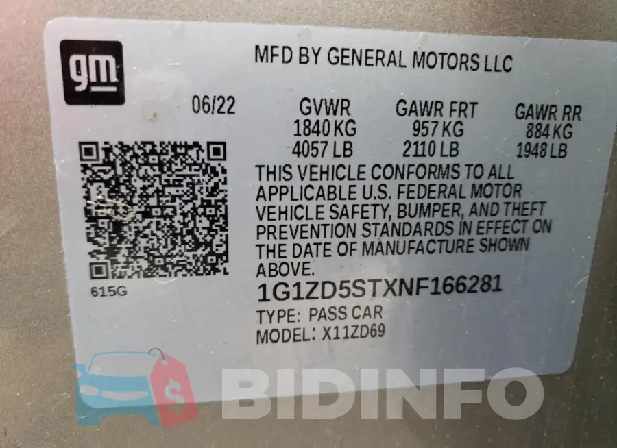 1G1ZD5STXNF166281 Photo# 13