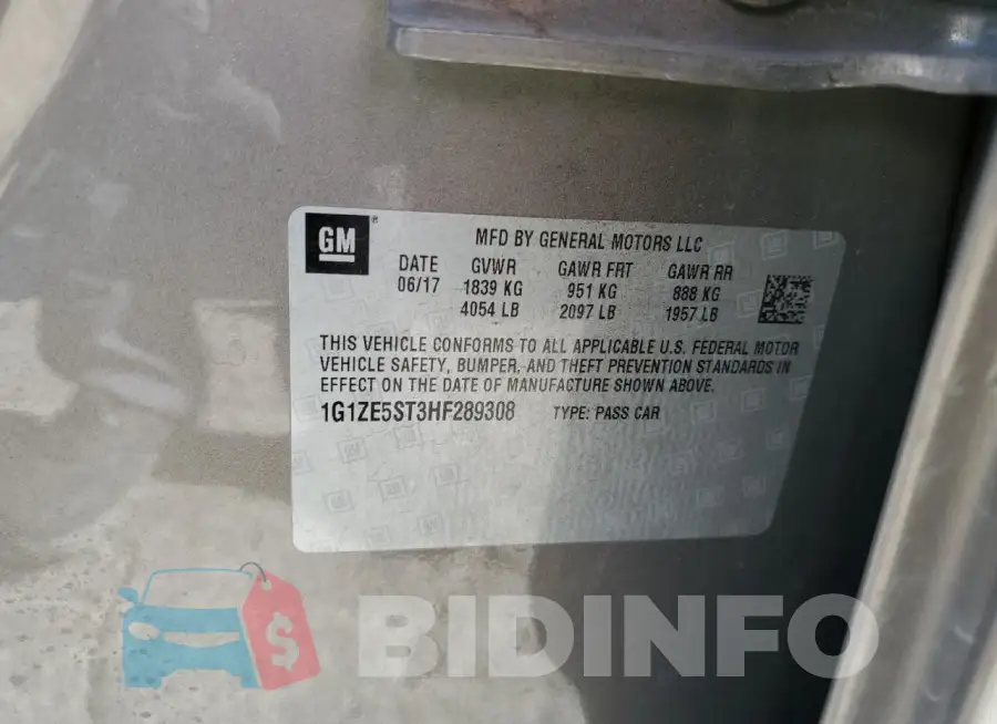 1G1ZE5ST3HF289308 Photo# 12