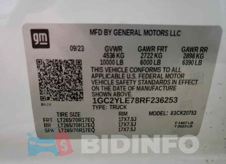 1GC2YLE78RF236253 Photo# 13