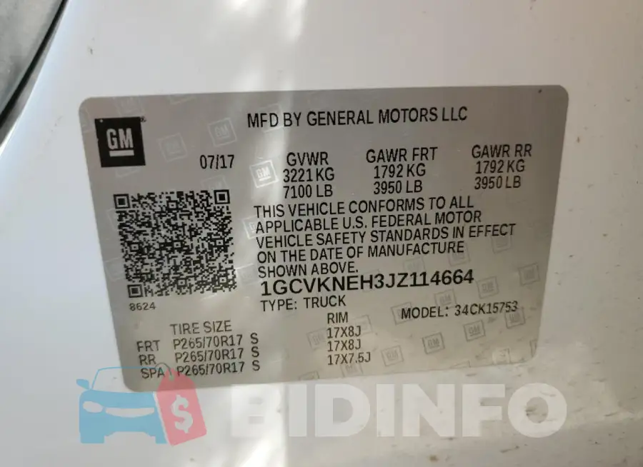 1GCVKNEH3JZ114664 Photo# 12
