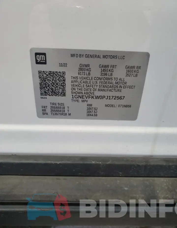 1GNEVFKW0PJ172567 Photo# 14