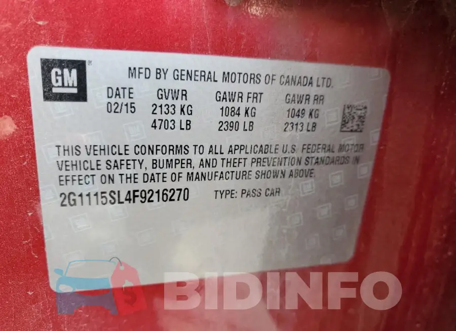2G1115SL4F9216270 Photo# 12