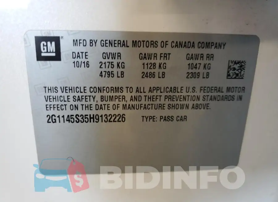 2G1145S35H9132226 Photo# 13