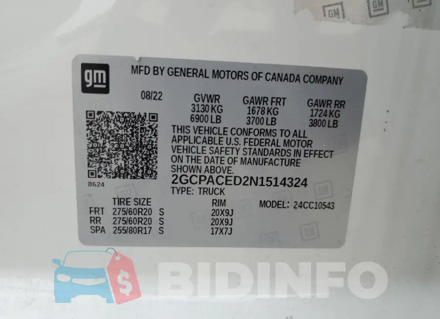 2GCPACED2N1514324 Photo# 12