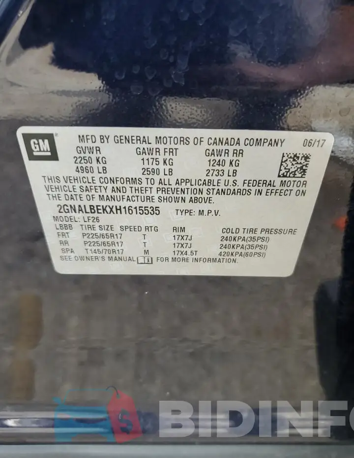2GNALBEKXH1615535 Photo# 14