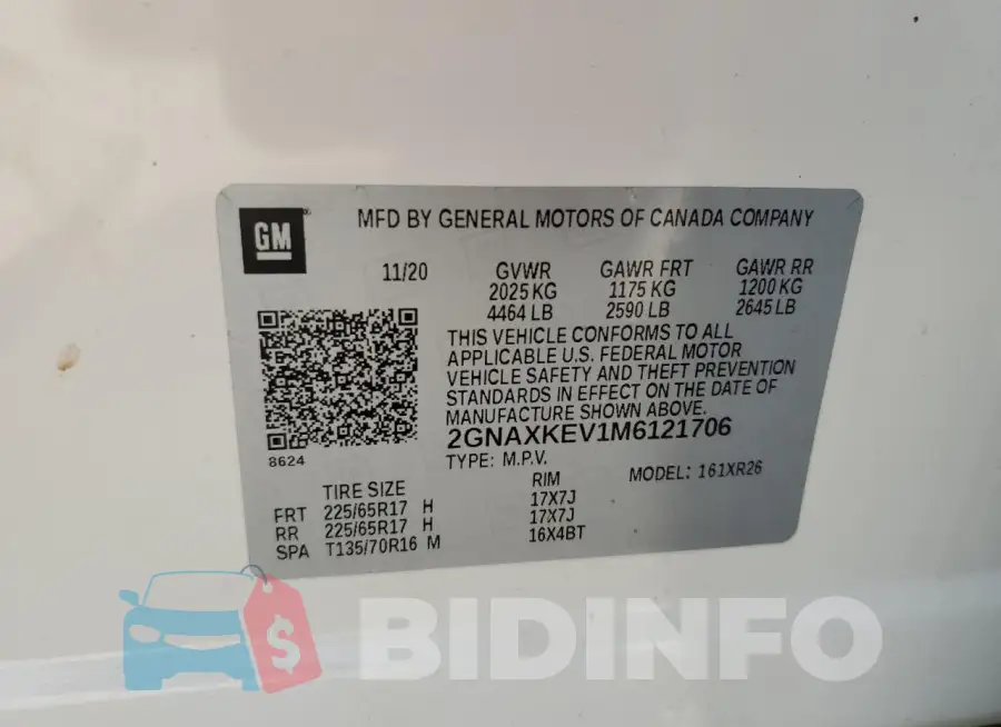 2GNAXKEV1M6121706 Photo# 13