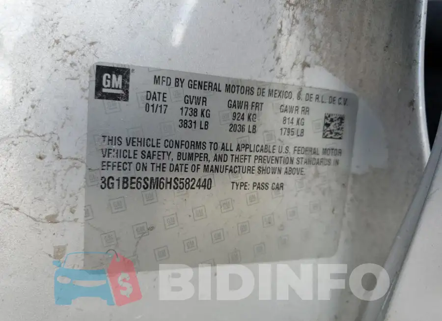 3G1BE6SM6HS582440 Photo# 12