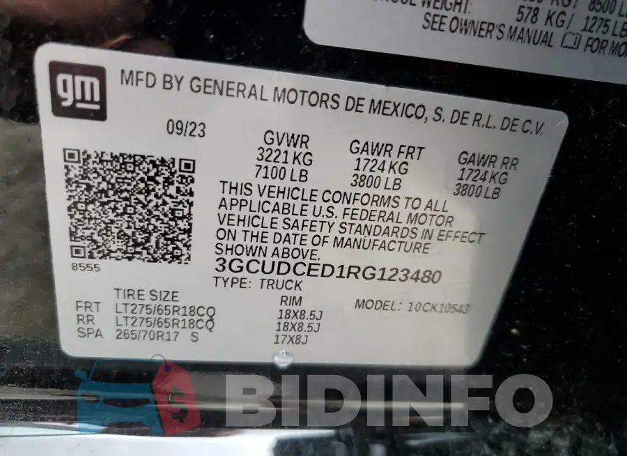 3GCUDCED1RG123480 Photo# 12