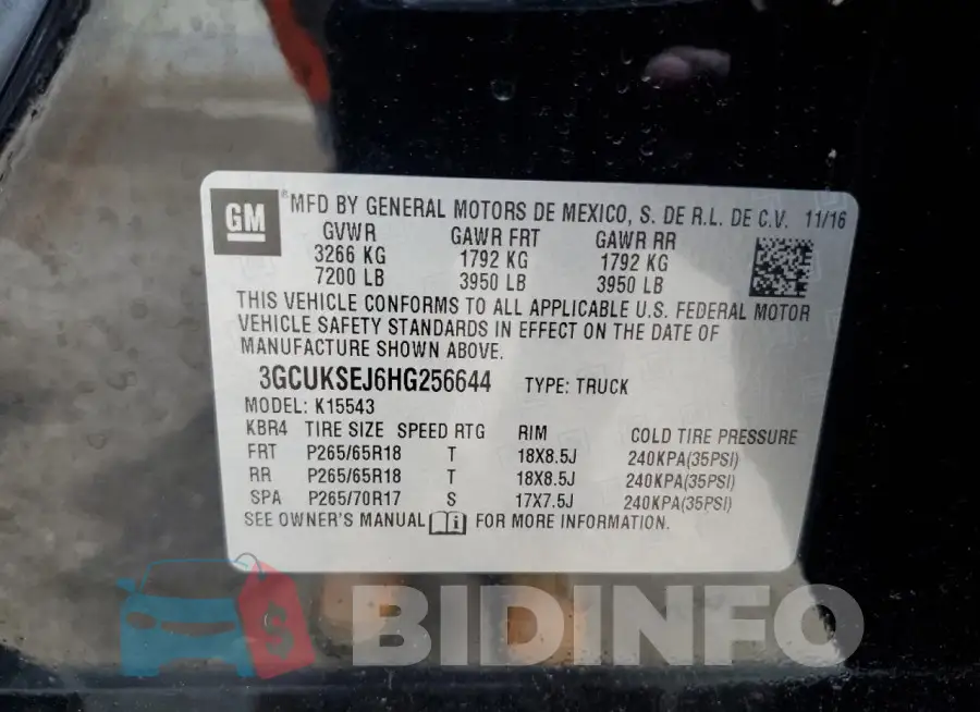 3GCUKSEJ6HG256644 Photo# 12