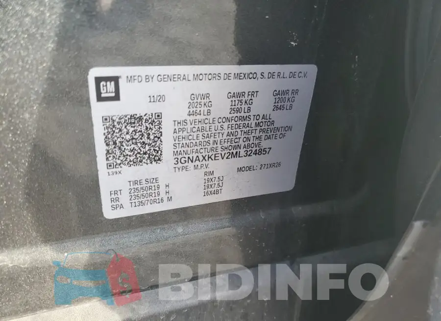 3GNAXKEV2ML324857 Photo# 13