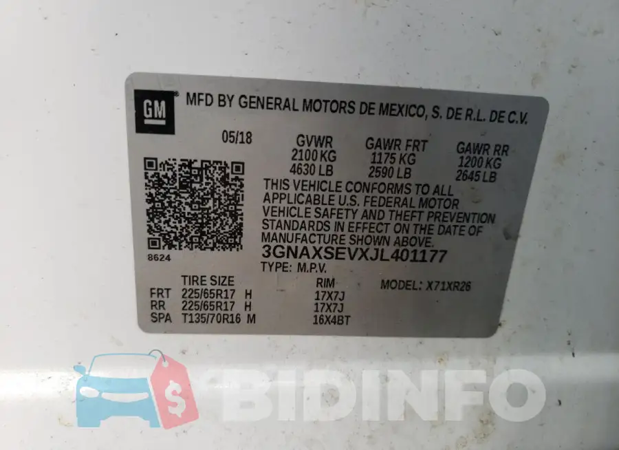 3GNAXSEVXJL401177 Photo# 14