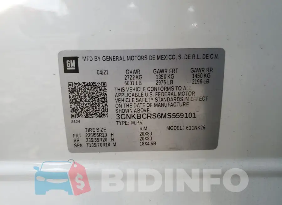3GNKBCRS6MS559101 Photo# 13