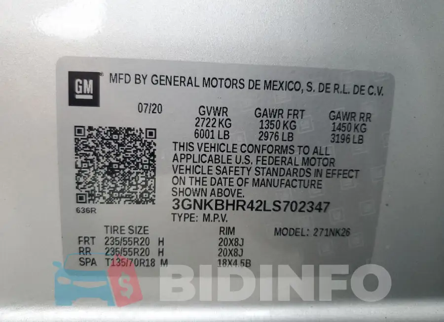 3GNKBHR42LS702347 Photo# 13