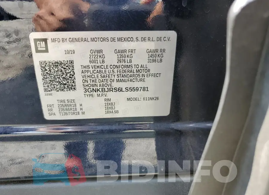 3GNKBJRS6LS559781 Photo# 13