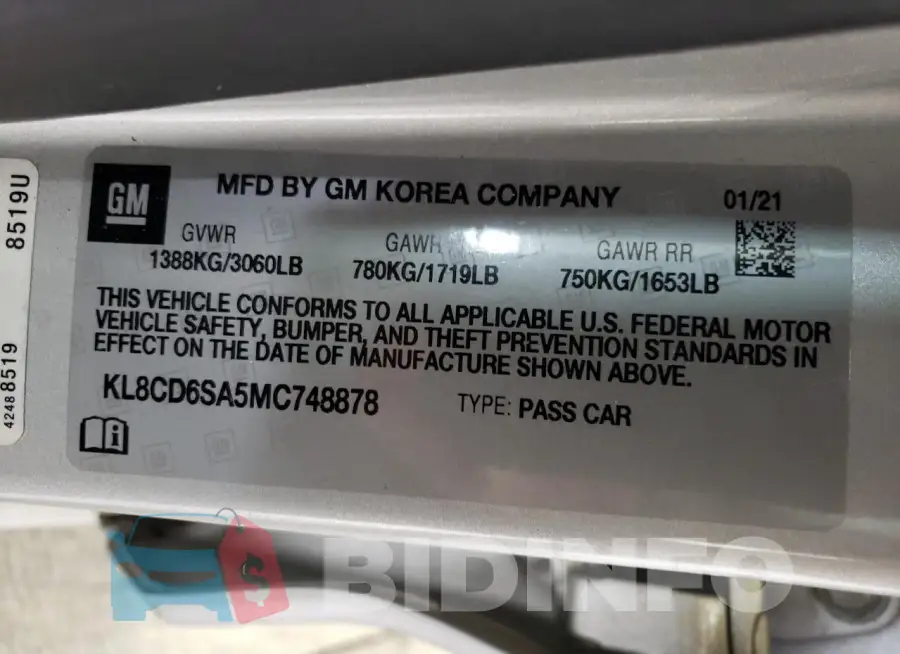 KL8CD6SA5MC748878 Photo# 12