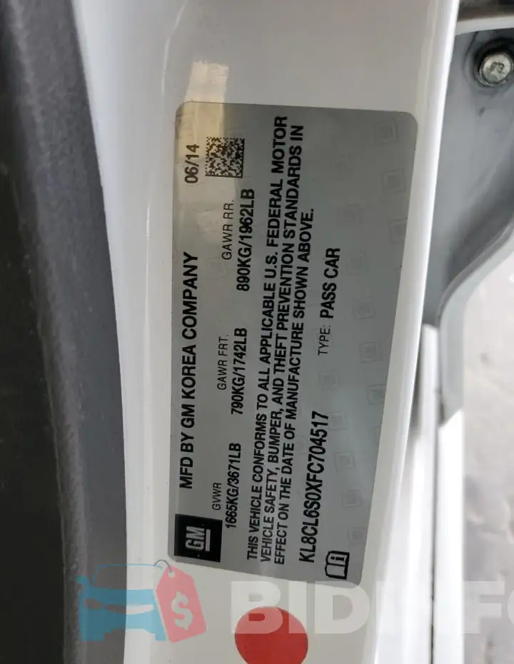 KL8CL6S0XFC704517 Photo# 12