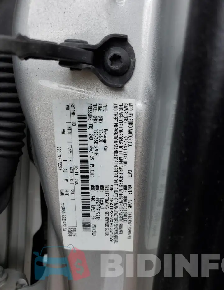 1FADP3E2XHL321729 Photo# 12