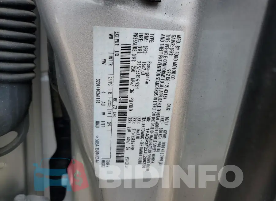 1FADP3F22JL206238 Photo# 13