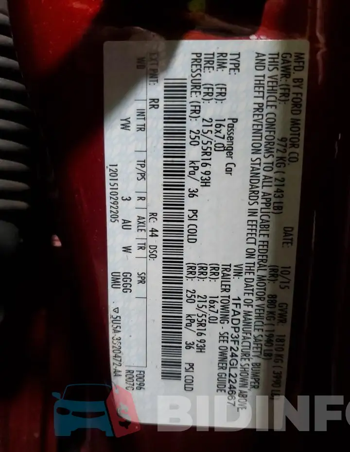 1FADP3F24GL224667 Photo# 13