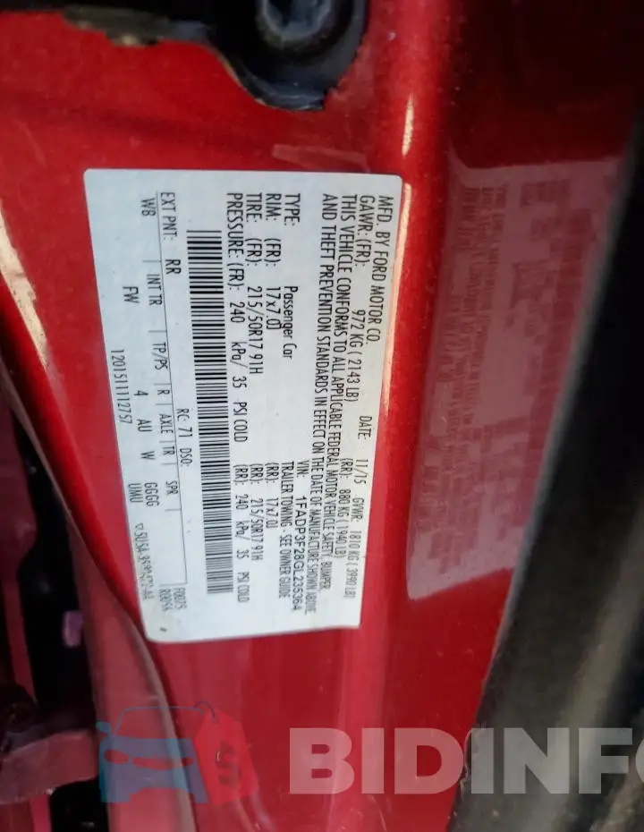 1FADP3F28GL235364 Photo# 12