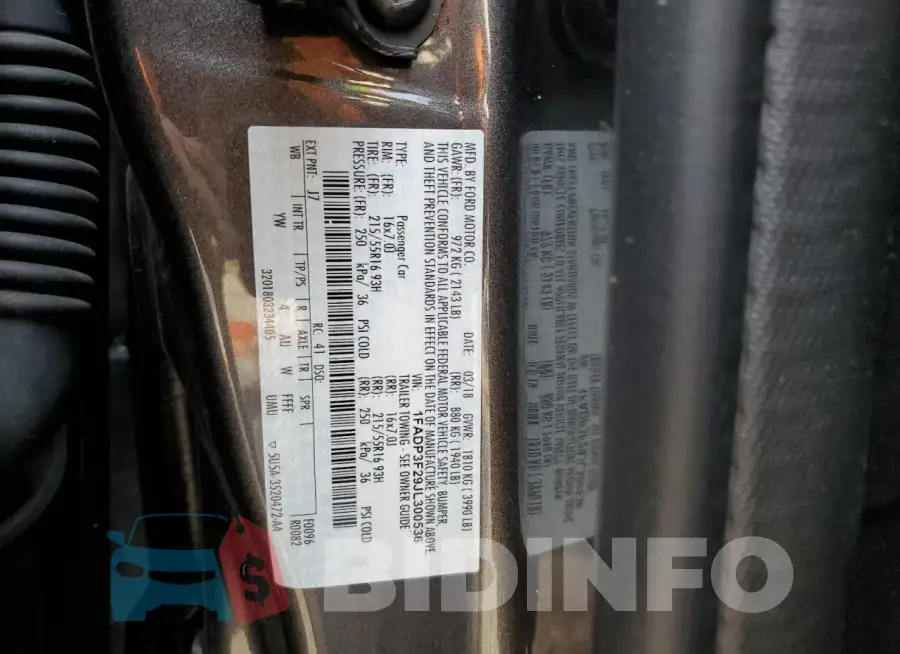 1FADP3F29JL300536 Photo# 12
