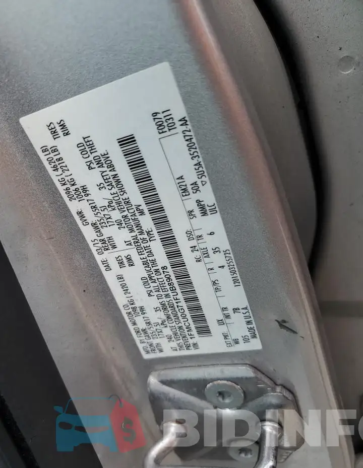 1FMCU0G71FUB89078 Photo# 13