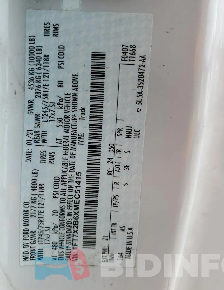 1FT7X2B6XMEC51415 Photo# 13