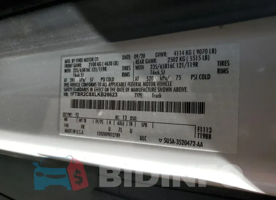 1FTBR2C8XLKB28623 Photo# 13