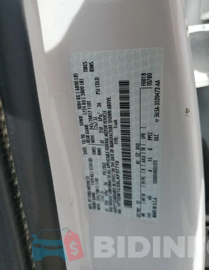 1FTEW1C55LKF57710 Photo# 12