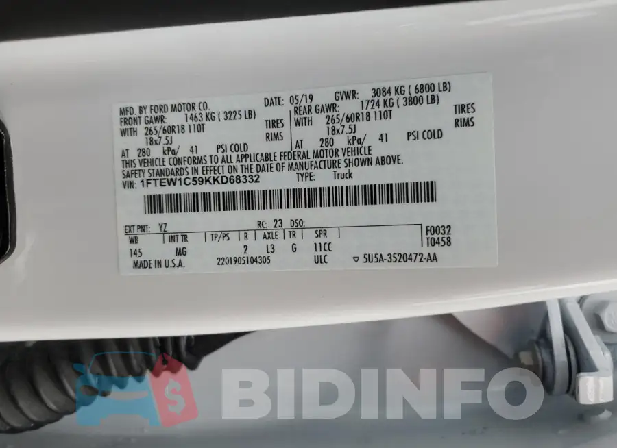 1FTEW1C59KKD68332 Photo# 13