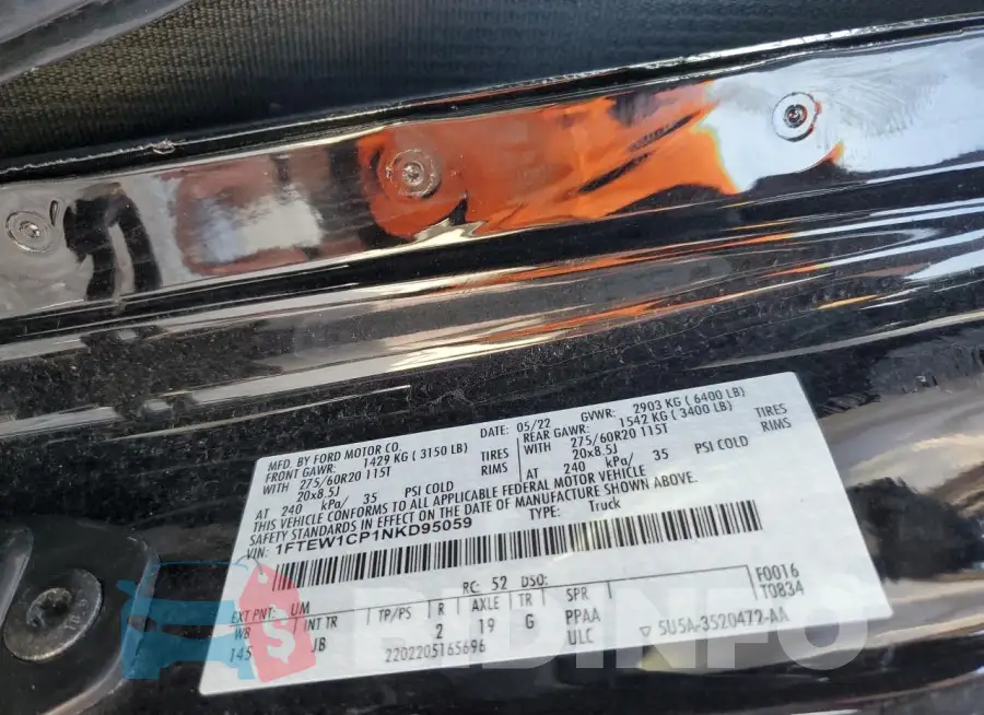 1FTEW1CP1NKD95059 Photo# 12