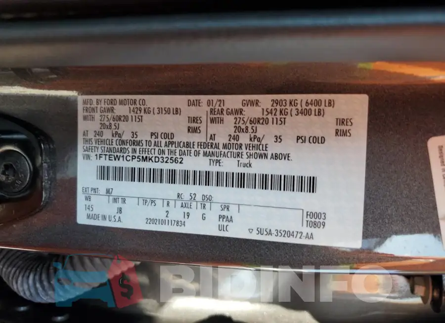 1FTEW1CP5MKD32562 Photo# 12