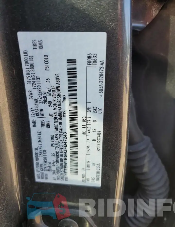 1FTEW1EG4JFB47243 Photo# 13