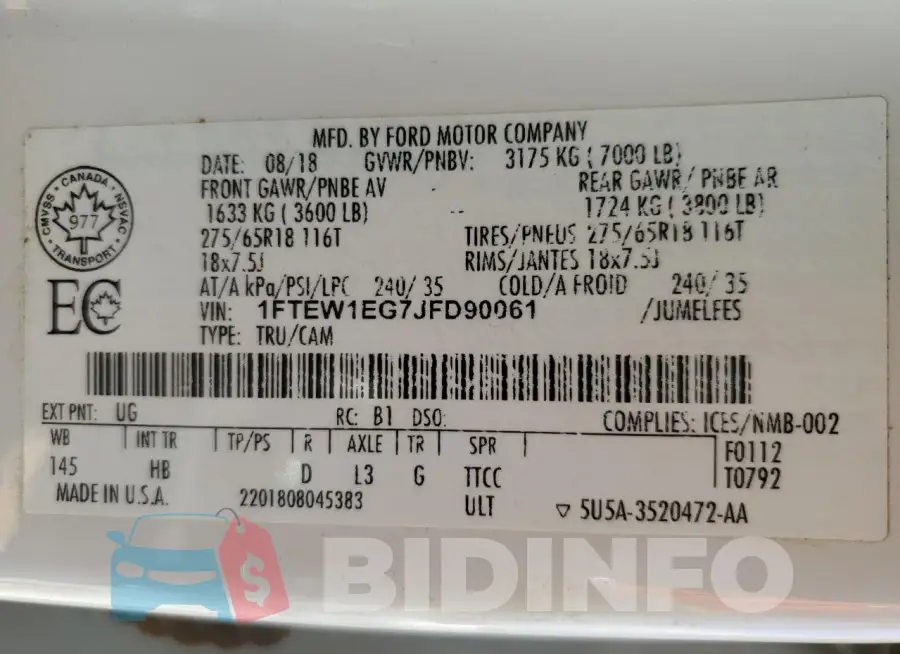 1FTEW1EG7JFD90061 Photo# 12