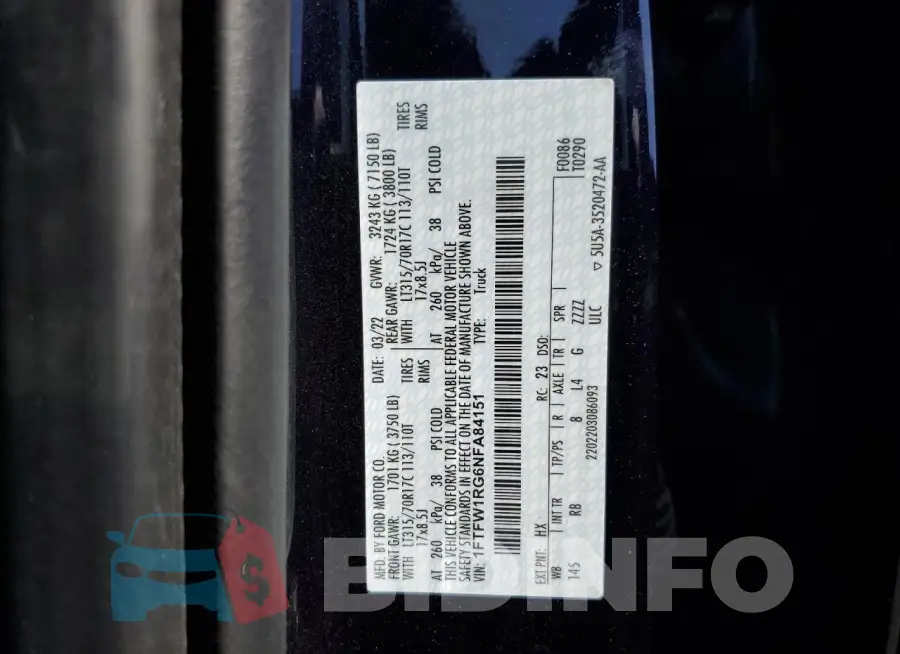 1FTFW1RG6NFA84151 Photo# 13