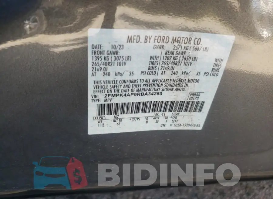 2FMPK4AP9RBA34280 Photo# 13