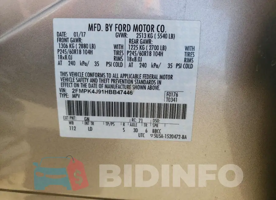 2FMPK4J91HBB47446 Photo# 13