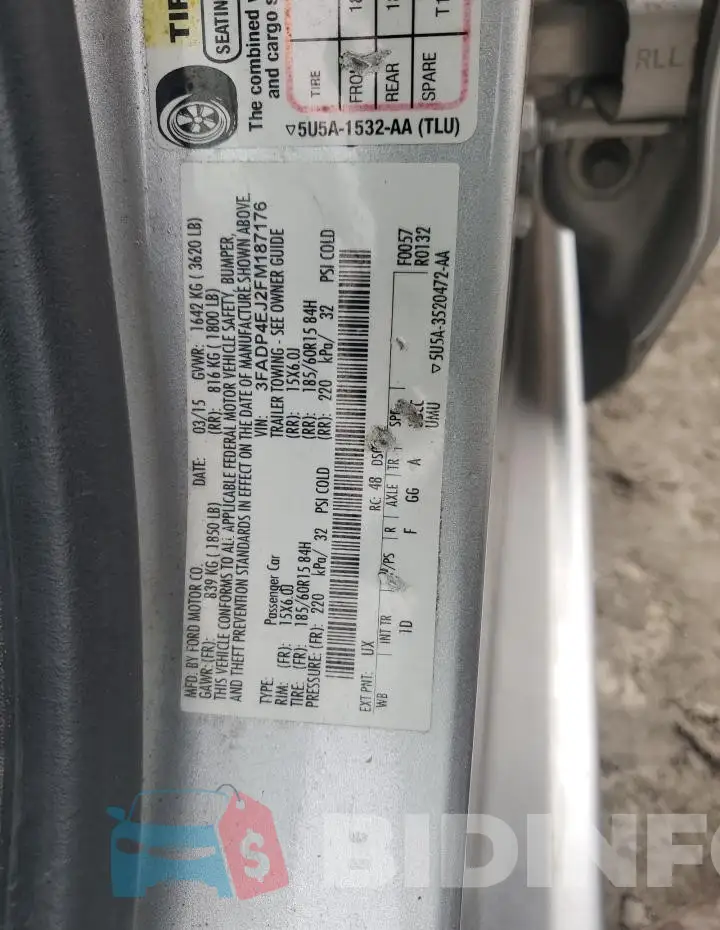 3FADP4EJ2FM187176 Photo# 12