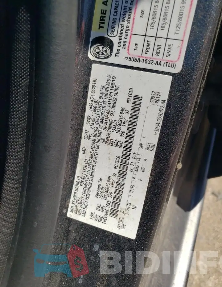 3FADP4EJ4HM119819 Photo# 12