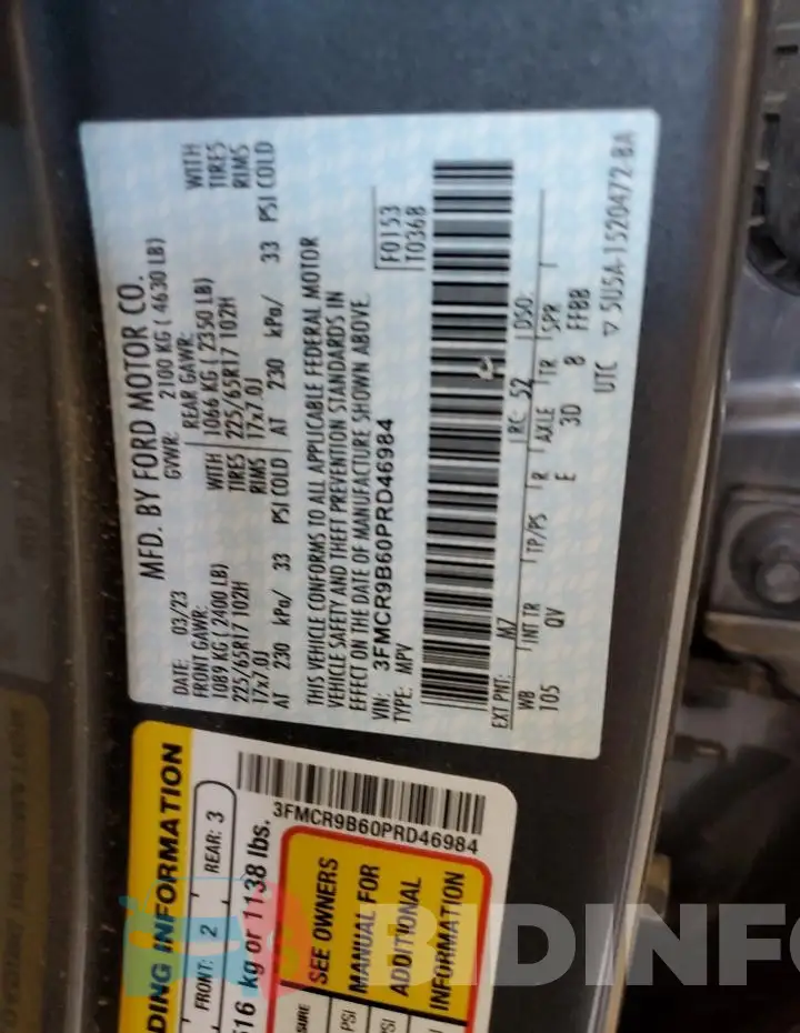 3FMCR9B60PRD46984 Photo# 13